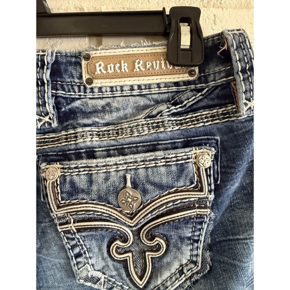 Rock Revival Ginett Boot Cut Denim Jeans Embellished Pockets Women's 28 - Picture 7 of 10